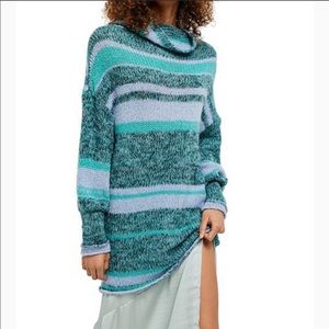 FREE PEOPLE Candy Stripe Tunic Knit Sweater Small